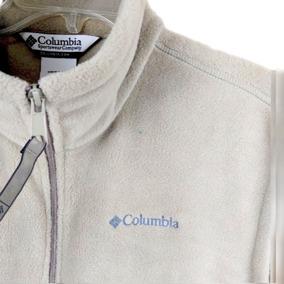 Columbia Men's L Taupe  Fleece Full Zip Winter Warm Vest - Picture 4 of 9